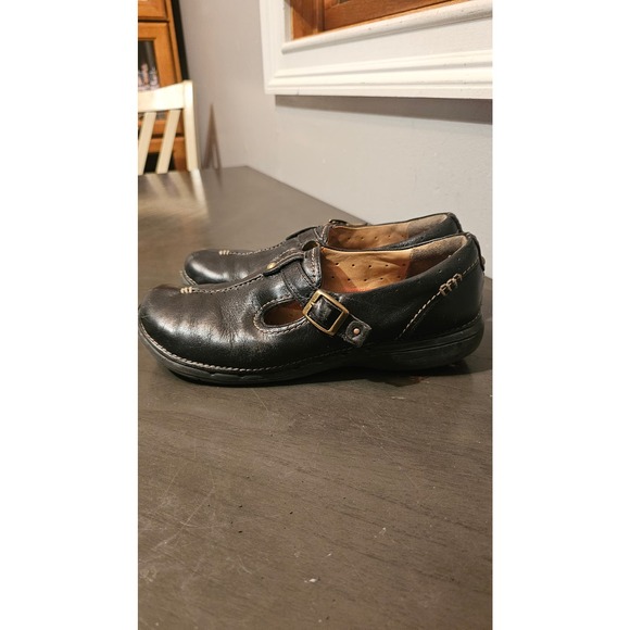 Clarks Unstructured Un.poem Mary Jane Black Leather MOC Shoes Size 8 - Picture 2 of 6